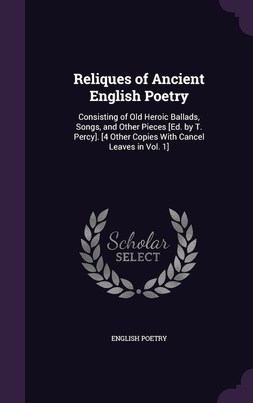 Front cover_Reliques of Ancient English Poetry