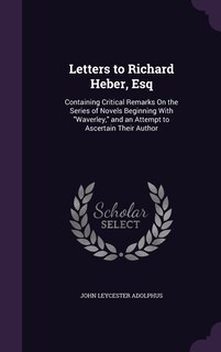 Front cover_Letters to Richard Heber, Esq