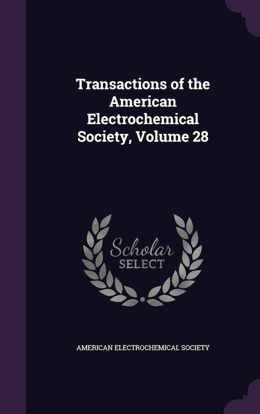 Couverture_Transactions of the American Electrochemical Society, Volume 28