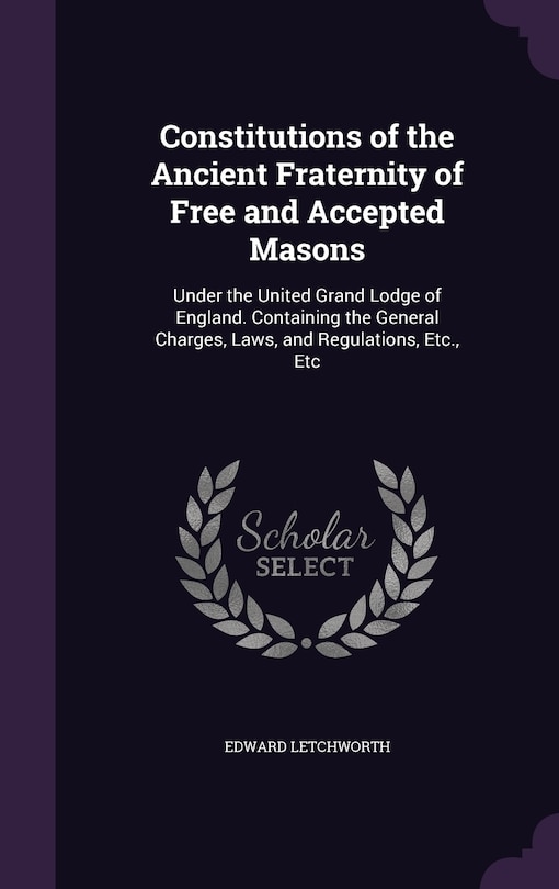 Front cover_Constitutions of the Ancient Fraternity of Free and Accepted Masons