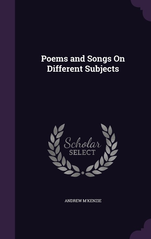 Front cover_Poems and Songs On Different Subjects