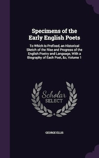Front cover_Specimens of the Early English Poets