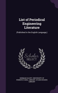 Front cover_List of Periodical Engineering Literature