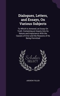 Front cover_Dialogues, Letters, and Essays, On Various Subjects