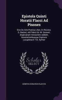 Couverture_Epistola Quinti Horatii Flacci Ad Pisones