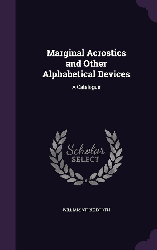 Front cover_Marginal Acrostics and Other Alphabetical Devices