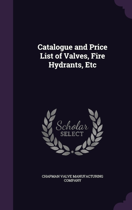 Front cover_Catalogue and Price List of Valves, Fire Hydrants, Etc