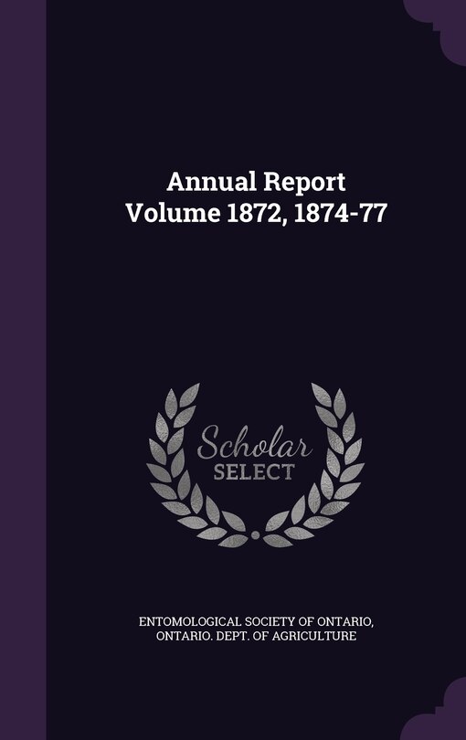 Couverture_Annual Report Volume 1872, 1874-77