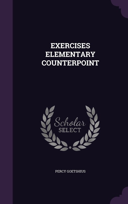 Couverture_EXERCISES ELEMENTARY COUNTERPOINT