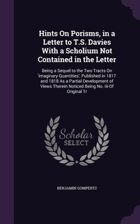 Front cover_Hints On Porisms, in a Letter to T.S. Davies With a Scholium Not Contained in the Letter