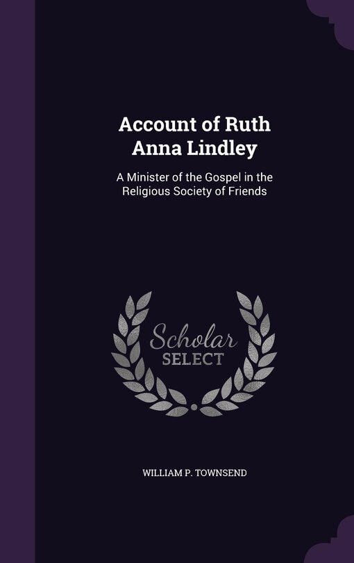 Front cover_Account of Ruth Anna Lindley