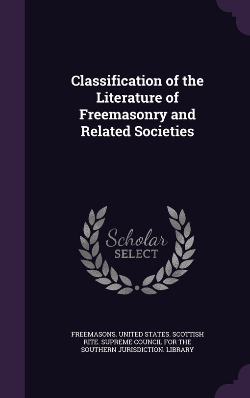 Front cover_Classification of the Literature of Freemasonry and Related Societies