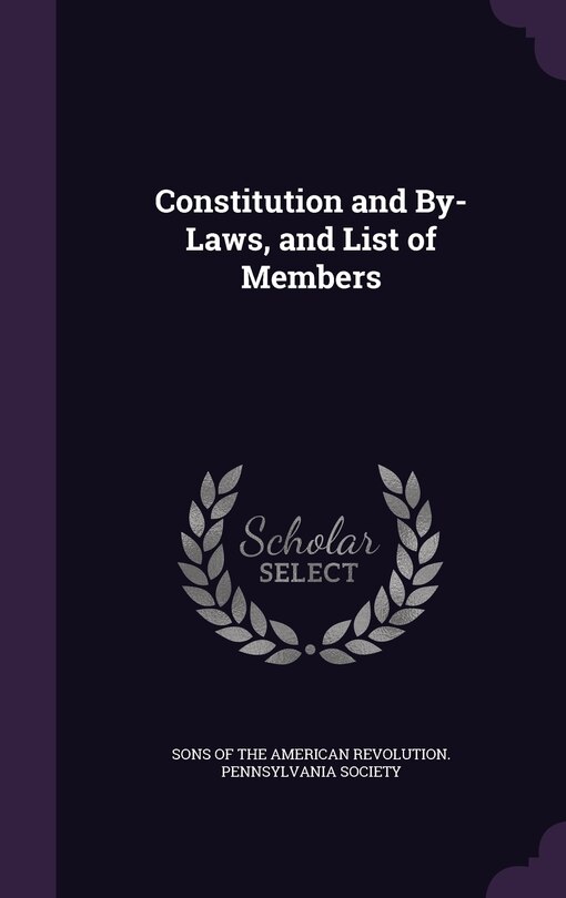 Front cover_Constitution and By-Laws, and List of Members