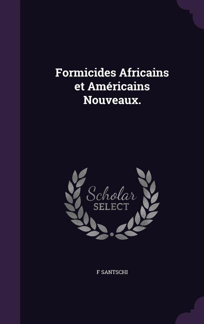 Front cover_Formicides Africains et Américains Nouveaux.