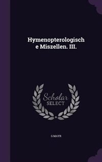 Front cover_Hymenopterologische Miszellen. III.