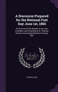 Couverture_A Discourse Prepared for the National Fast Day June 1st, 1865