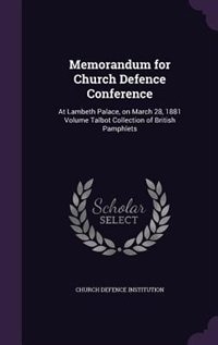 Front cover_Memorandum for Church Defence Conference