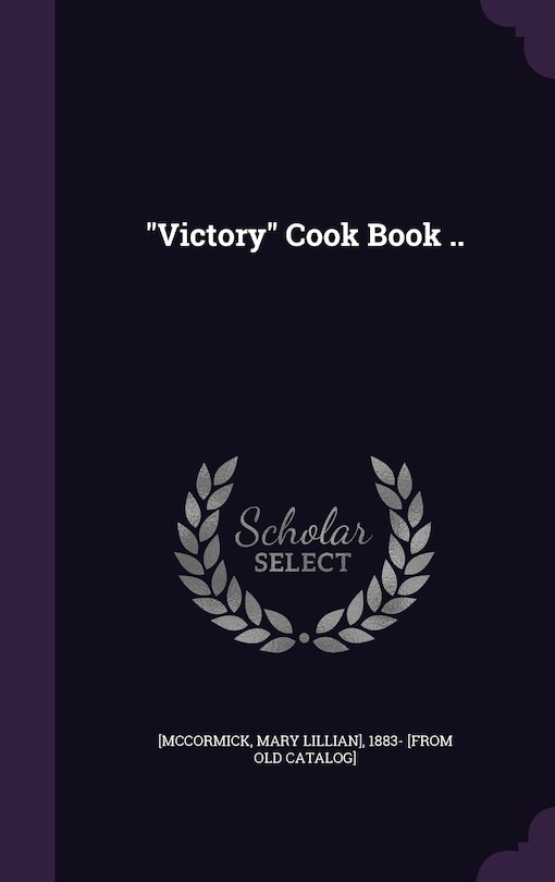 Front cover_Victory Cook Book ..