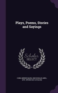 Front cover_Plays, Poems, Stories and Sayings