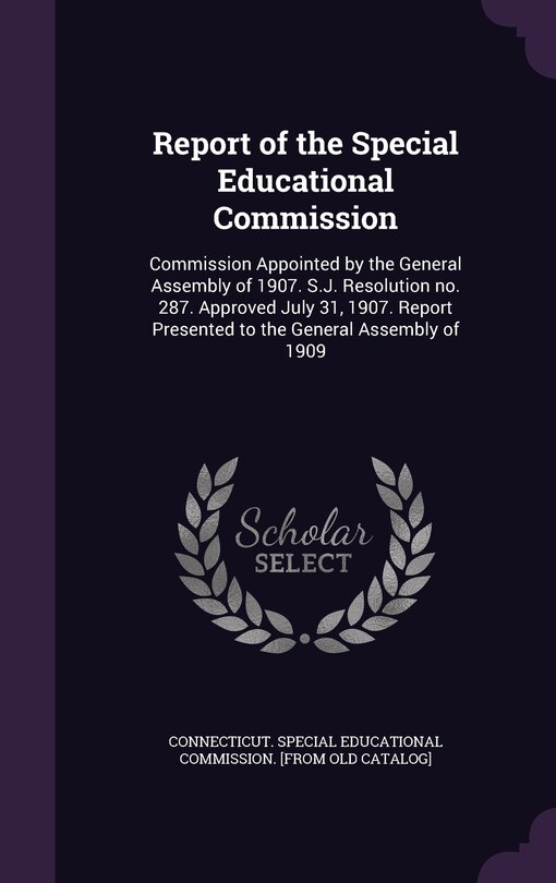 Front cover_Report of the Special Educational Commission