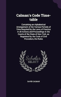 Front cover_Calman's Code Time-table