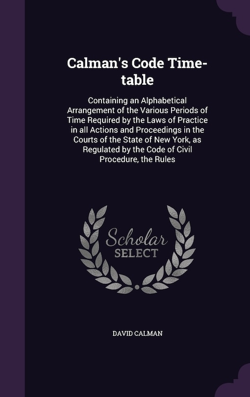 Front cover_Calman's Code Time-table
