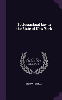 Front cover_Ecclesiastical law in the State of New York