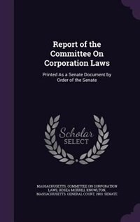 Front cover_Report of the Committee On Corporation Laws
