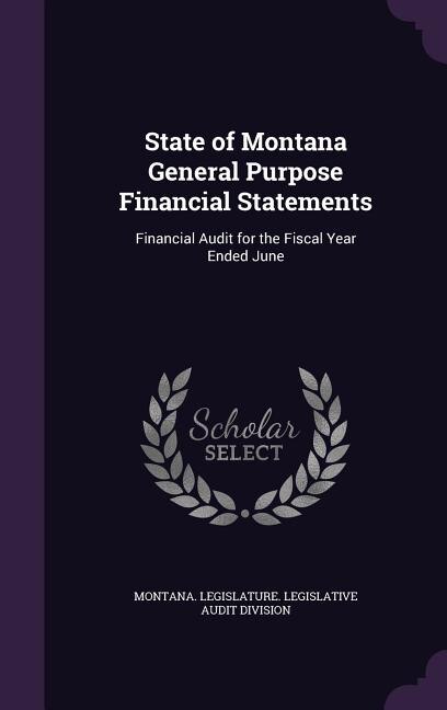 Couverture_State of Montana General Purpose Financial Statements