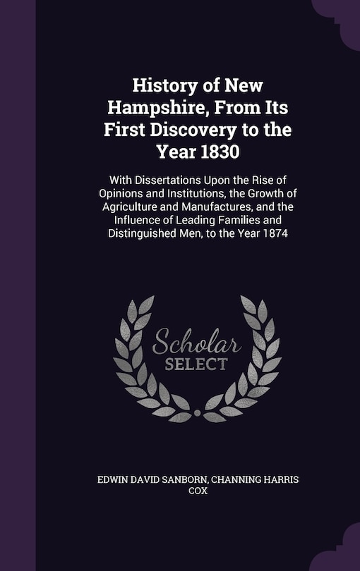 Couverture_History of New Hampshire, From Its First Discovery to the Year 1830