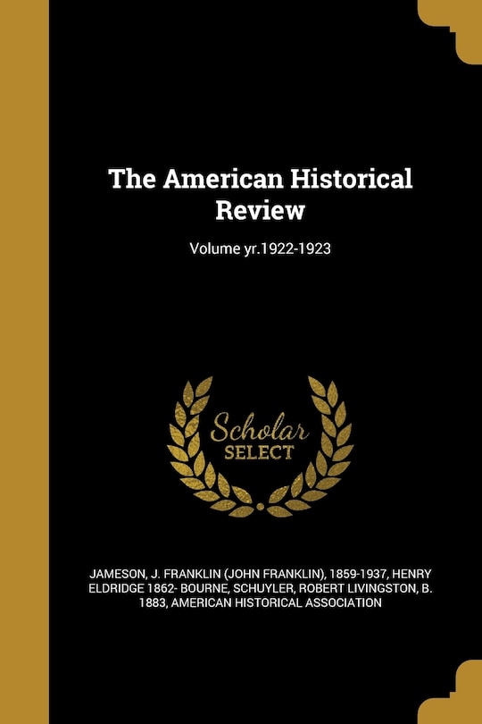 Couverture_The American Historical Review; Volume yr.1922-1923