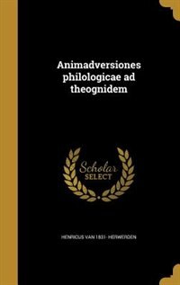 Front cover_Animadversiones philologicae ad theognidem