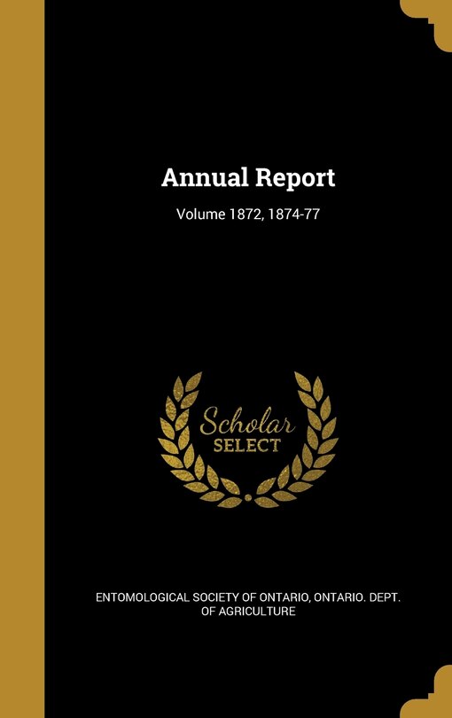 Front cover_Annual Report; Volume 1872, 1874-77