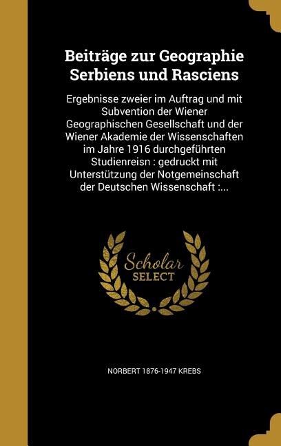 Couverture_Beiträge zur Geographie Serbiens und Rasciens