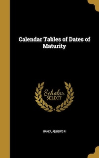Front cover_Calendar Tables of Dates of Maturity