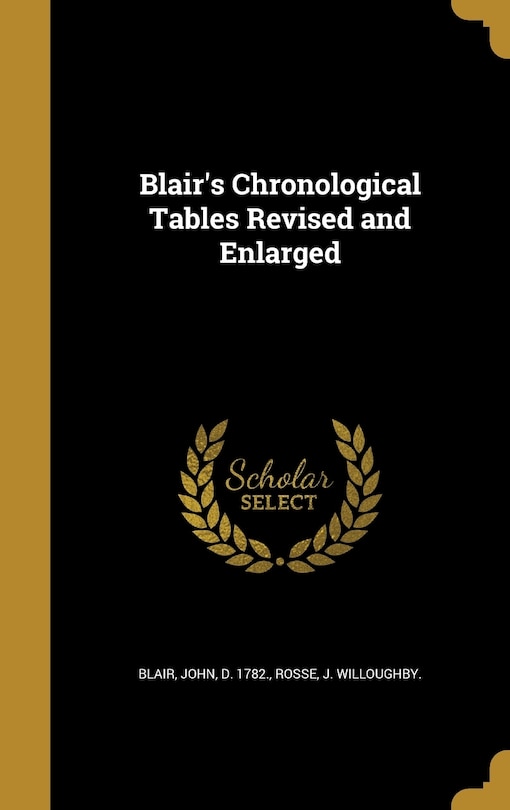 Couverture_Blair's Chronological Tables Revised and Enlarged