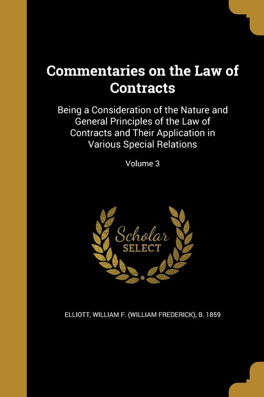 Couverture_Commentaries on the Law of Contracts