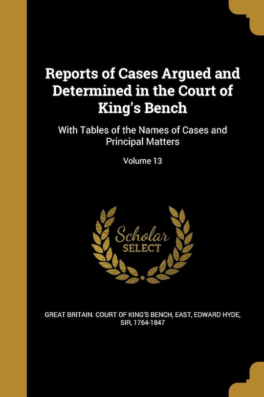 Couverture_Reports of Cases Argued and Determined in the Court of King's Bench