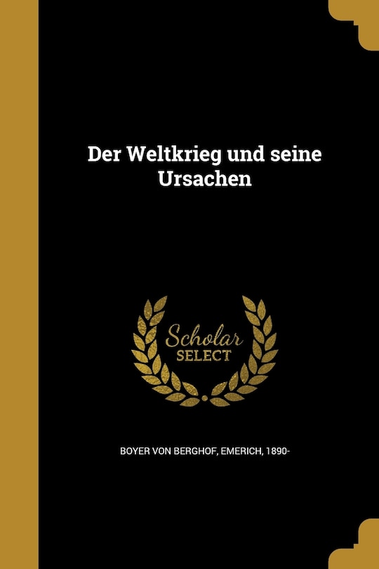 Couverture_Der Weltkrieg und seine Ursachen