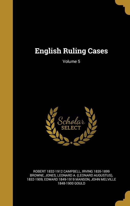 Front cover_English Ruling Cases; Volume 5