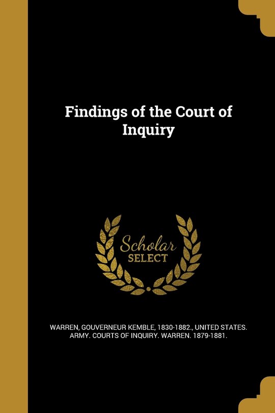 Front cover_Findings of the Court of Inquiry