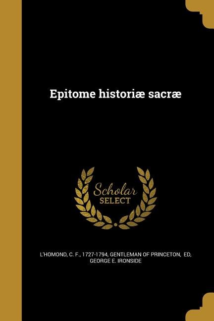 Front cover_Epitome historiæ sacræ