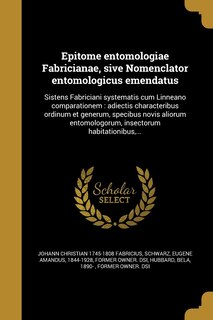 Couverture_Epitome entomologiae Fabricianae, sive Nomenclator entomologicus emendatus