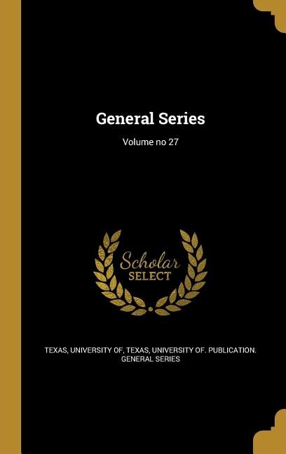 Front cover_General Series; Volume no 27