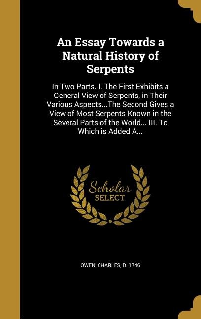 Front cover_An Essay Towards a Natural History of Serpents