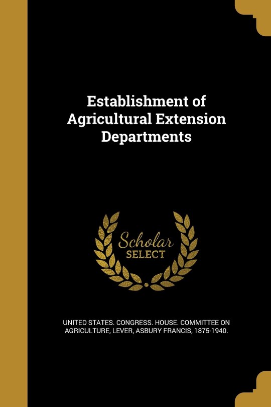 Couverture_Establishment of Agricultural Extension Departments