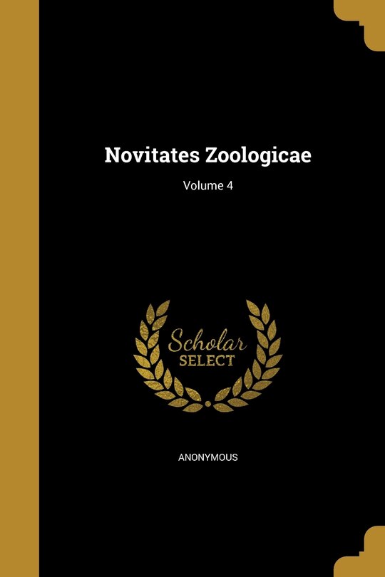 Front cover_Novitates Zoologicae; Volume 4