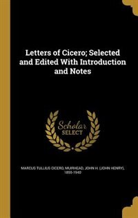Couverture_Letters of Cicero; Selected and Edited With Introduction and Notes