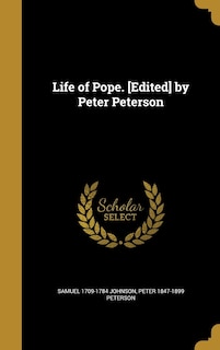 Couverture_Life of Pope. [Edited] by Peter Peterson
