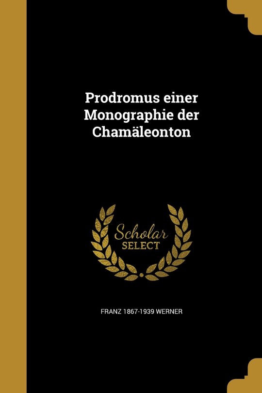 Couverture_Prodromus einer Monographie der Chamäleonton